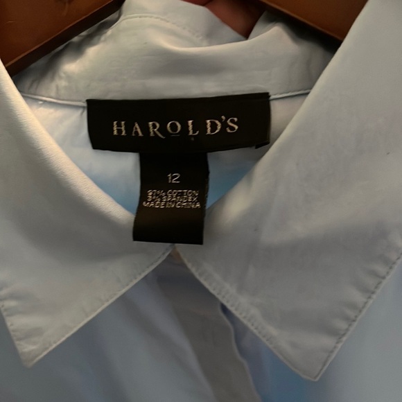 Harold’s light blue cotton button up shirt size 12 perfect condition - Picture 3 of 6